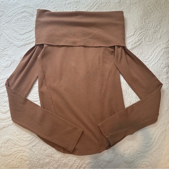 Free People Iris Layering Top. Color: Cafe Latte. Size: Medium. - Picture 3 of 8